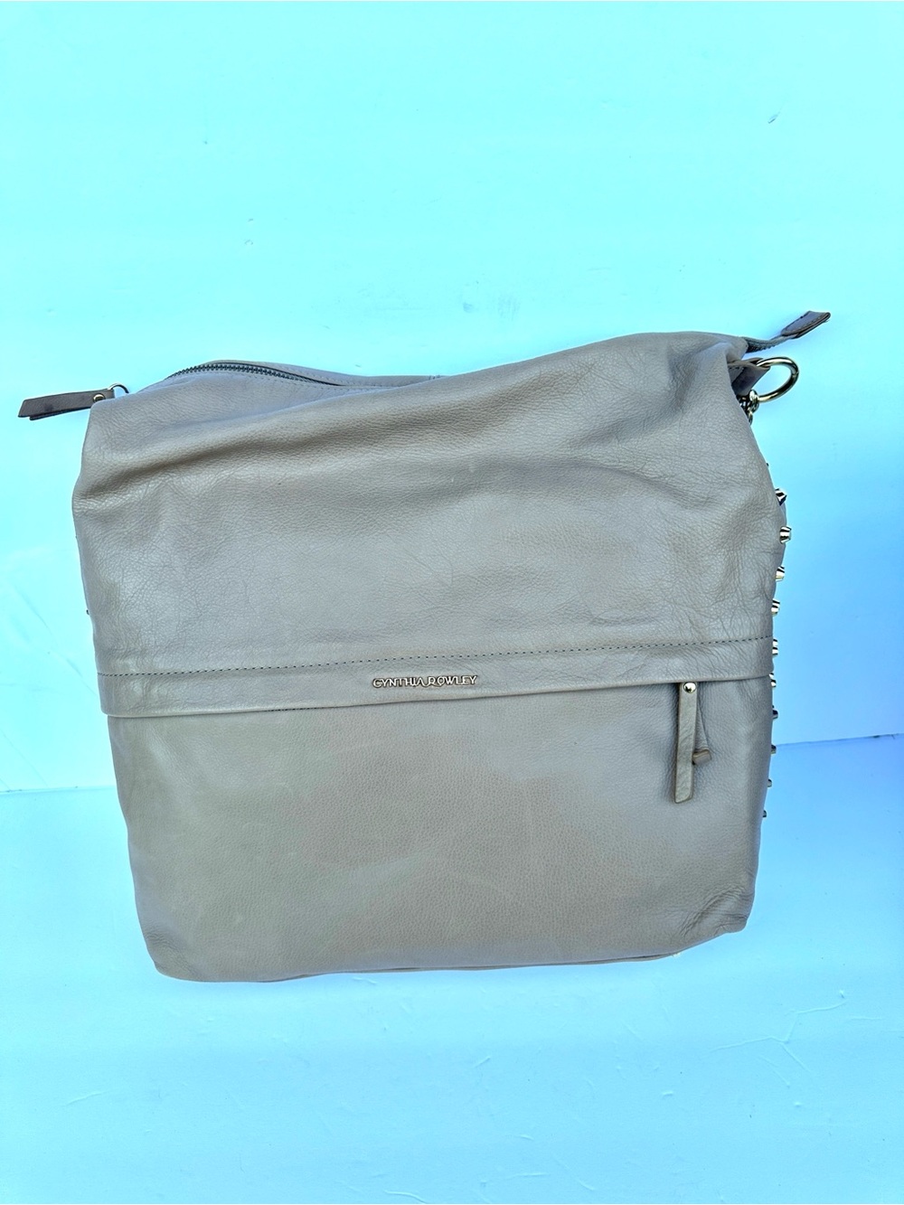 Cynthia Rowley leather shoulder bag in taupe